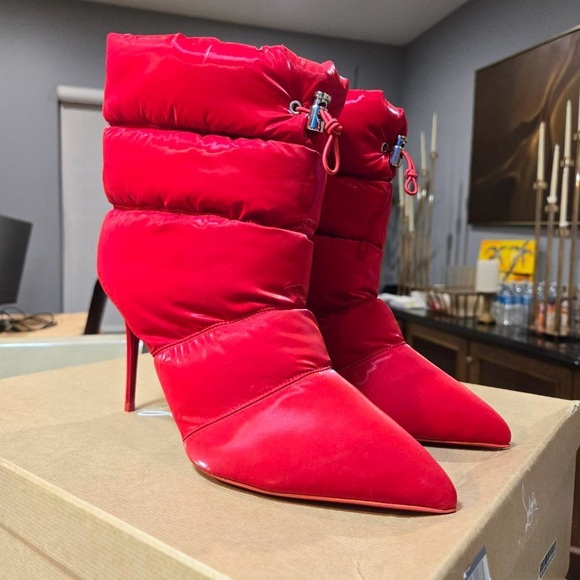 🔥 NEW Christian Louboutin Astro Pointue 85mm Puffer Booties Size 41 - Picture 1 of 14